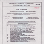 Приложение к сертификату соответствия